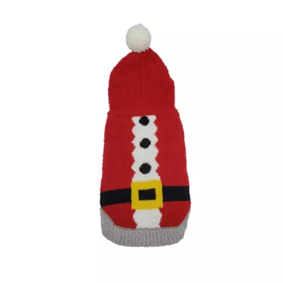 Hip Doggie Holiday Santa Chenille Dog Hoodie - Image 1