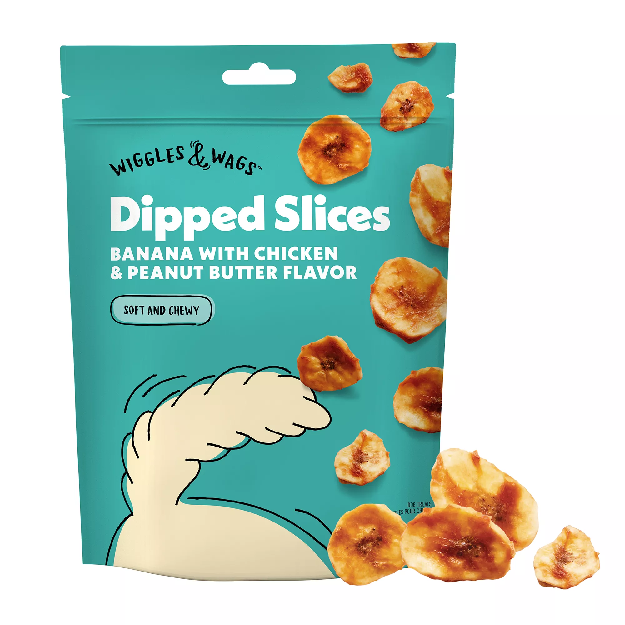 Wiggles & Wags Dipped Slices Banana with Chicken & Peanut Butter