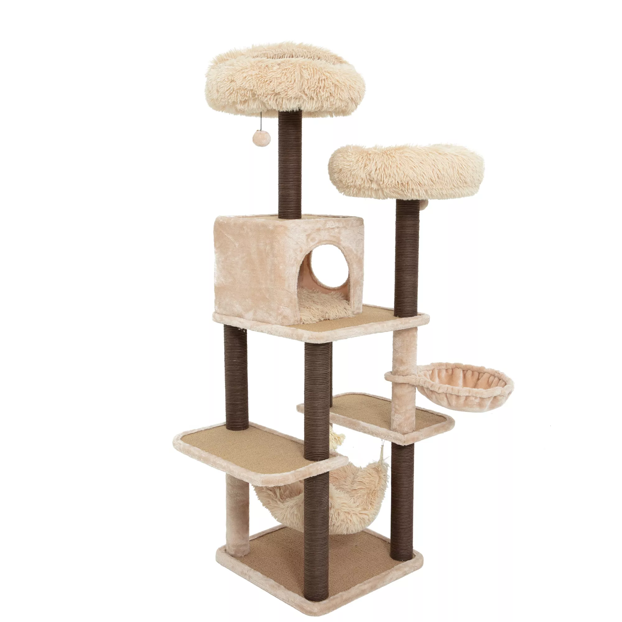 Catry 63-in Meerkat 7-Level Large Cat Tree, Beige