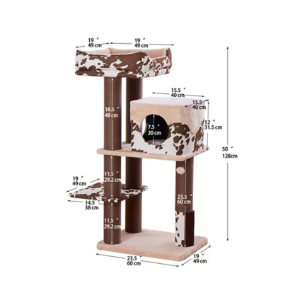 Product PetPals 50-in Cowboy Western Style Cat Tree, Brown
