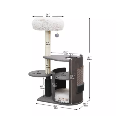 Product PetPals 42-in Cullen Mid-Century Modern Cat Tree