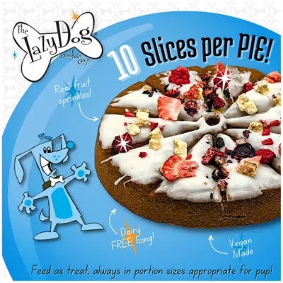 The Lazy Dog Cookie Co. Original Pup Pie Happy Birthday Pie Shaped Treat for A Charming Boy