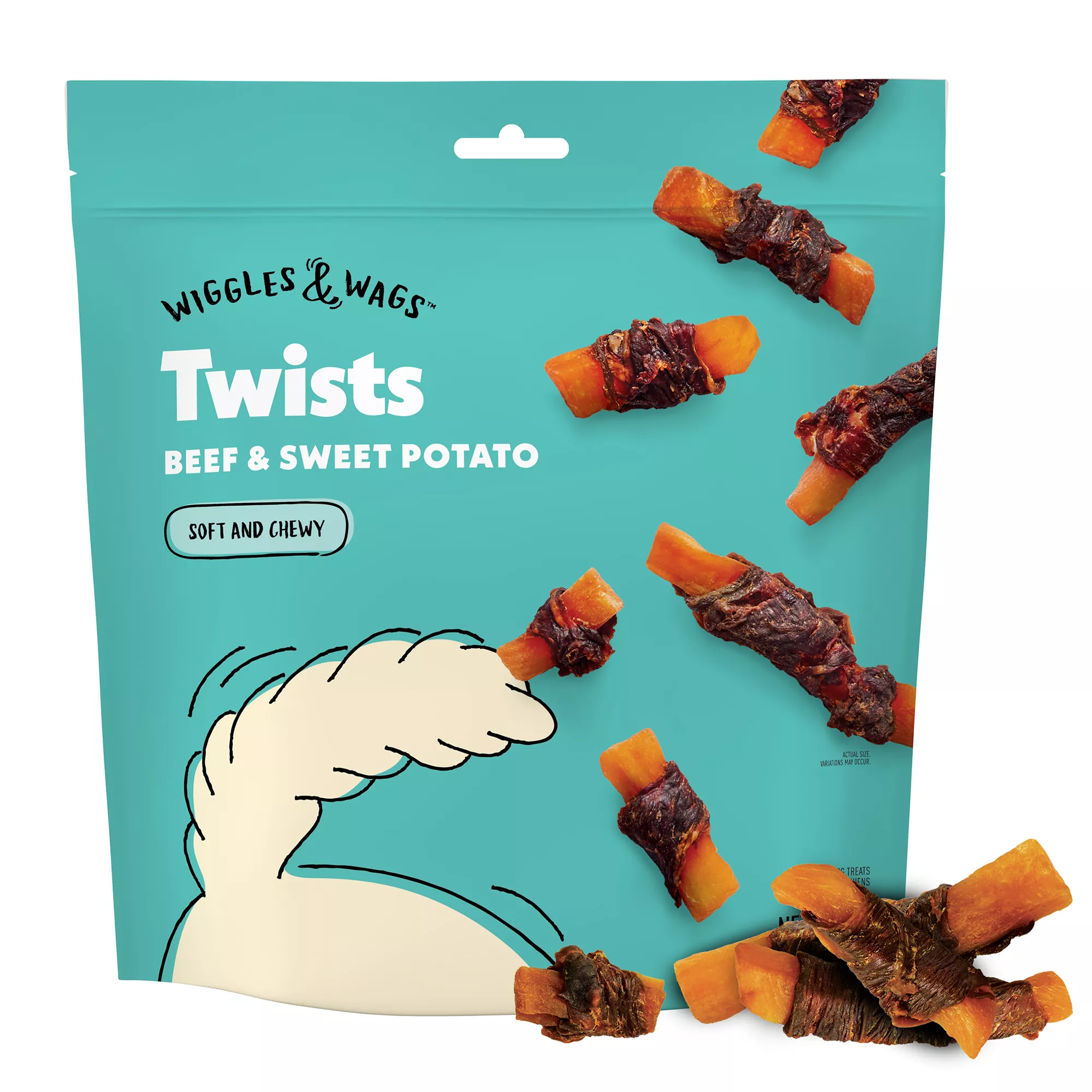 Wiggles & Wags Beef & Sweet Potato Twists Dog Treats 16 OZ