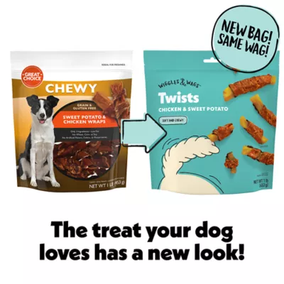 Product Wiggles & Wags Chicken & Sweet Potato Twists Dog Treats
