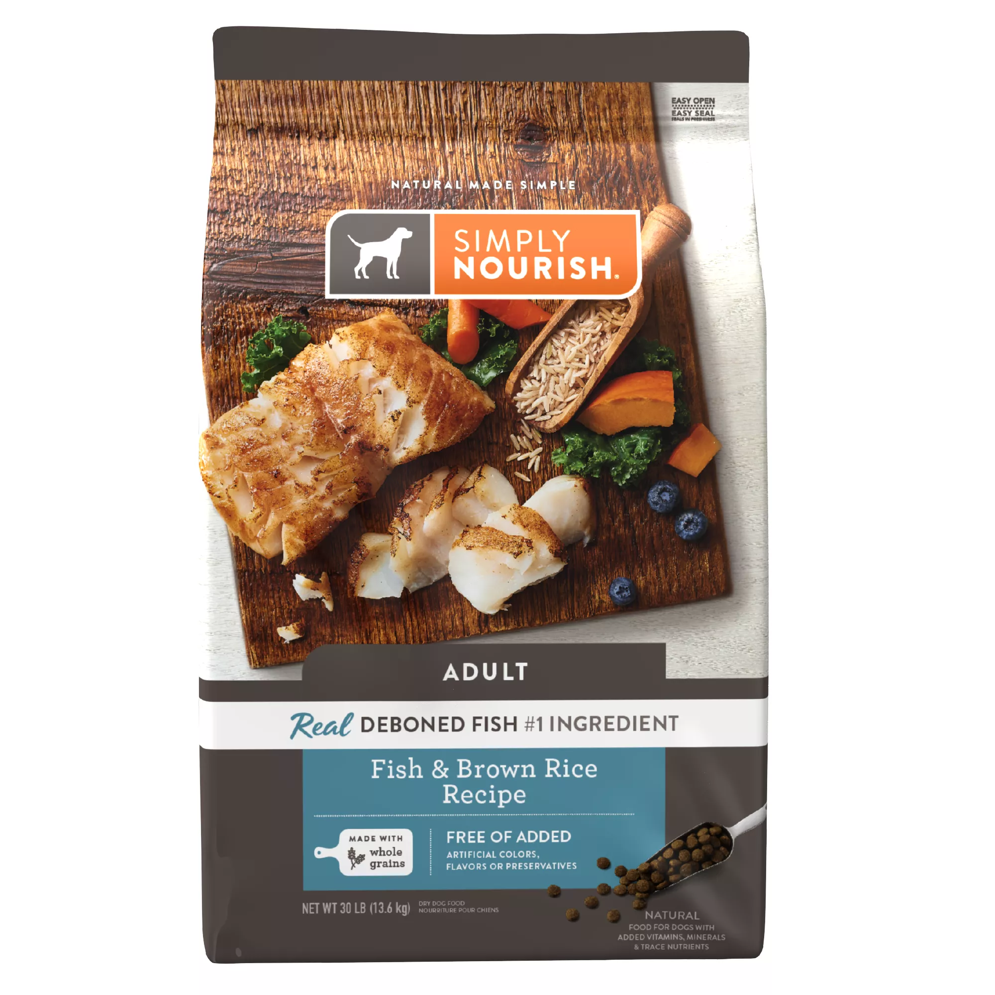 Simply Nourish Adult Dog Food - Fish & Brown Rice