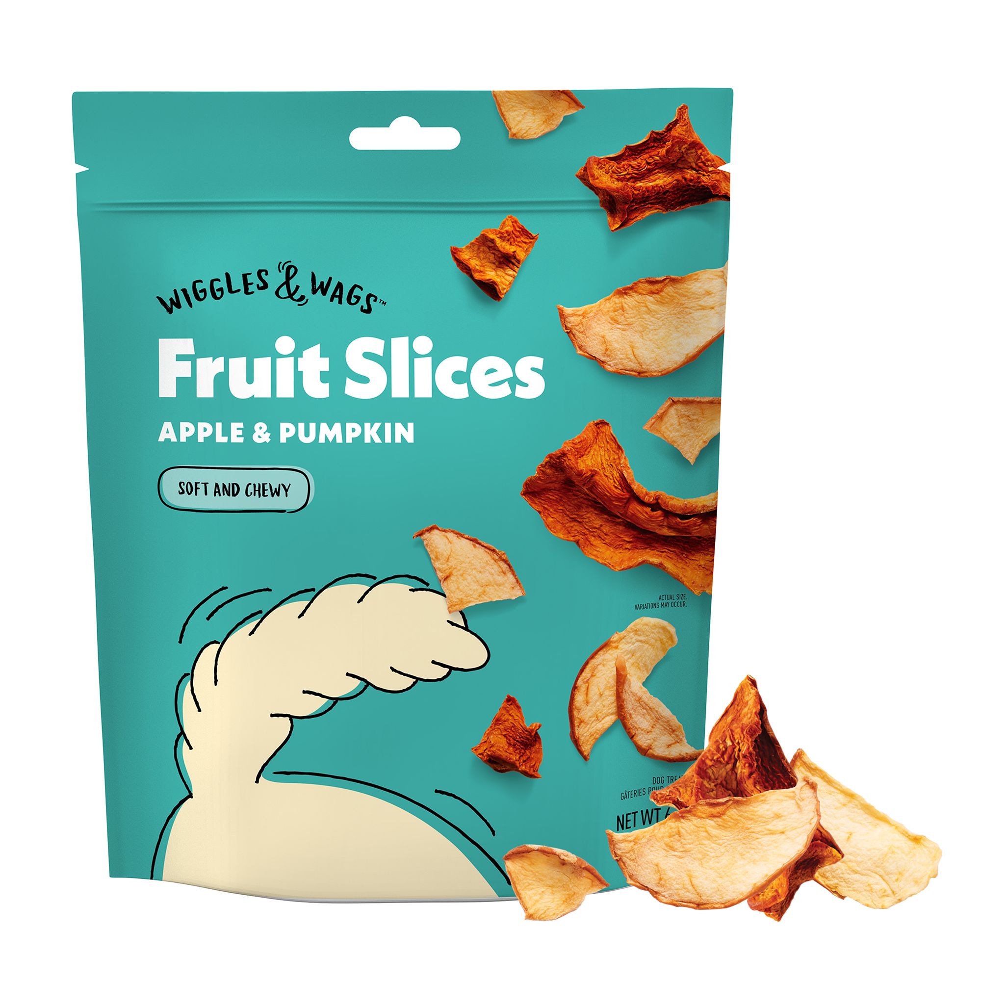 Wiggles & Wags Apple & Pumpkin Fruit Slices Dog Treats 6 OZ