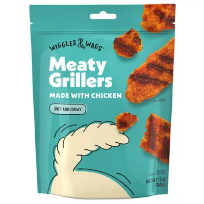Product Wiggles & Wags Chicken Meaty Grillers Dog Treats 12 OZ