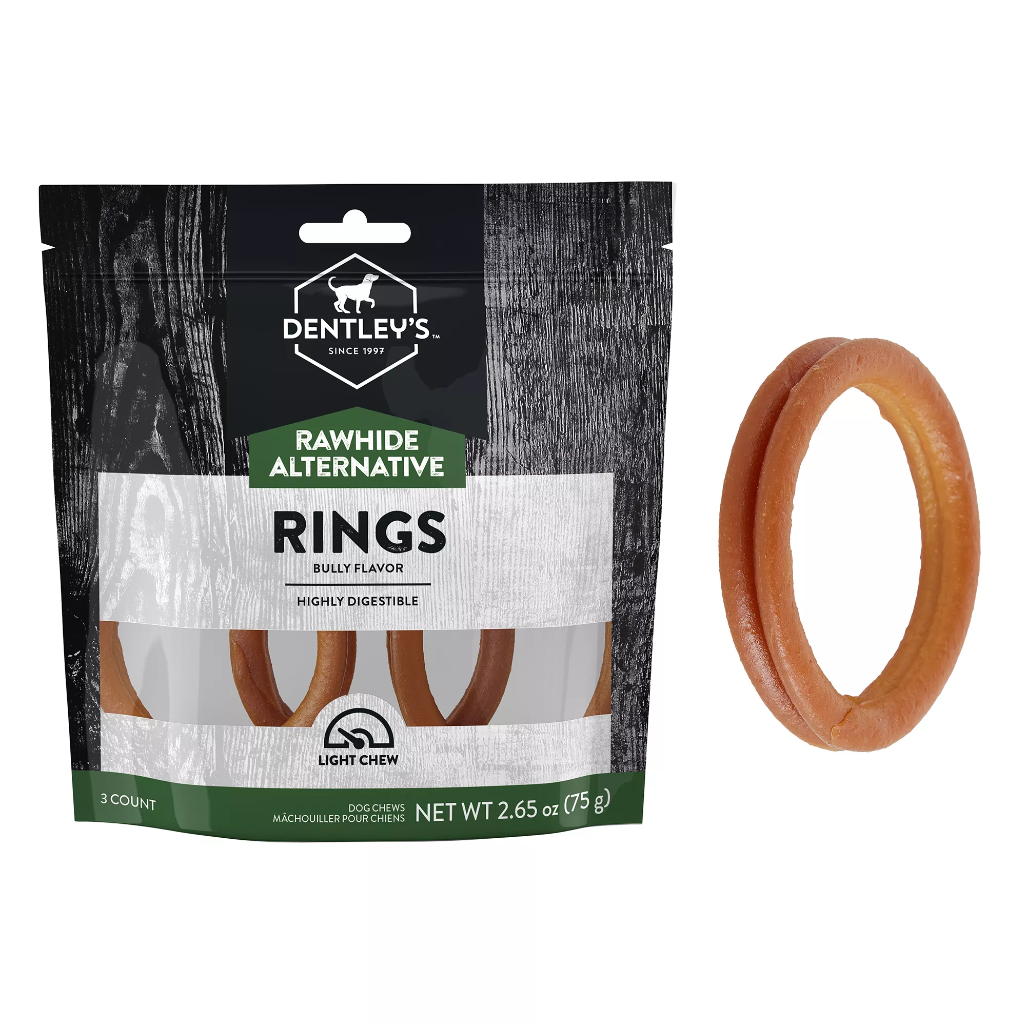 Dentley's Rawhide Alternative Rings Bully