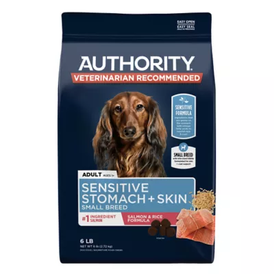 Authority Sensitive Stomach Skin Small Breed Adult Dog Dry Food Salmon Rice 6 LB