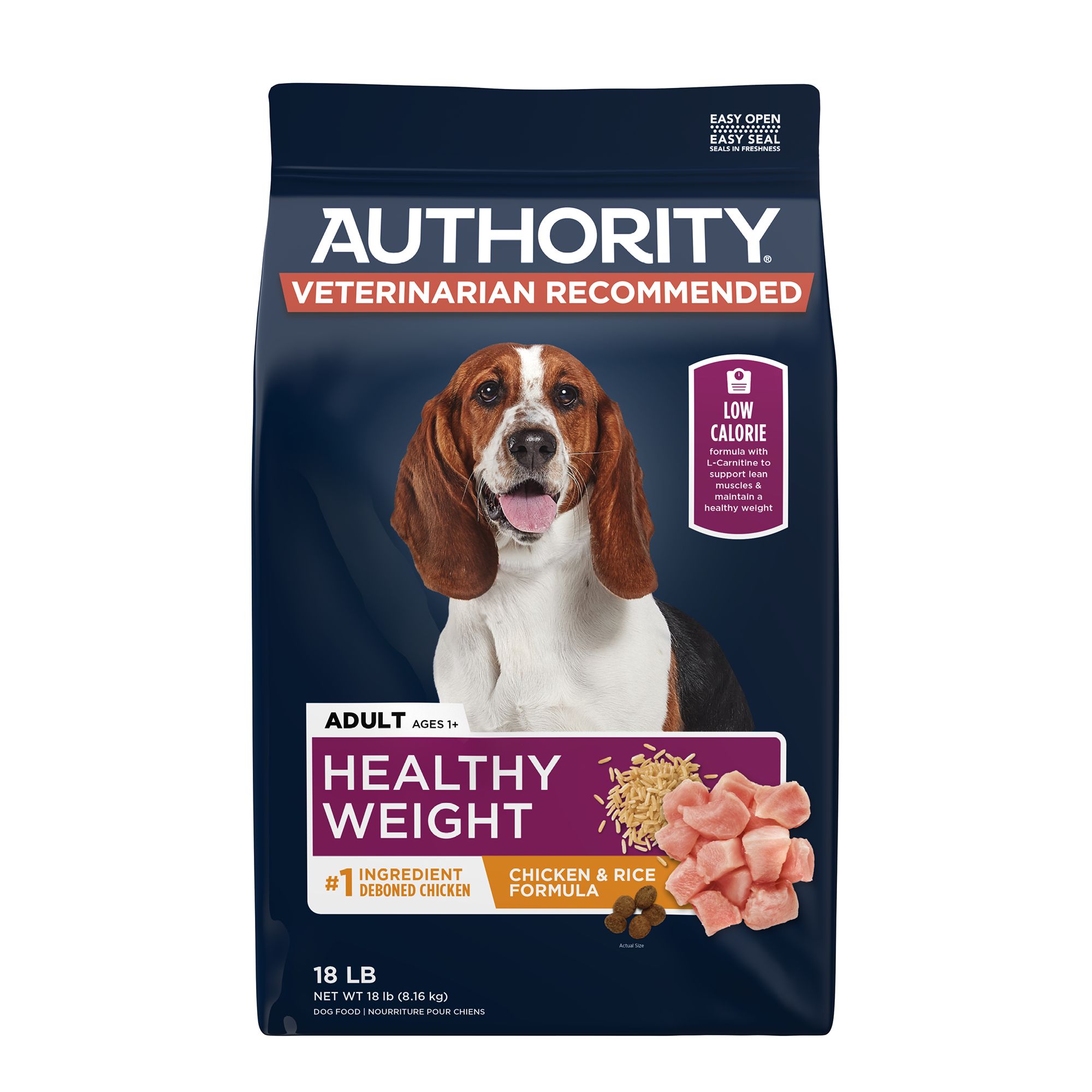 Authority Healthy Weight Adult Dog Dry Food Chicken Rice