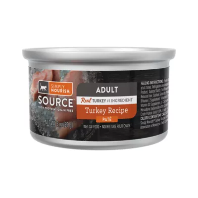 Product Simply Nourish Source Natural Adult Cat Food - Hight Protein, Grain Free, Pate, 3 oz