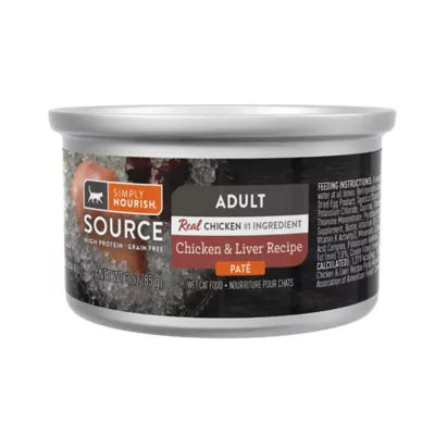 Simply Nourish Source Natural Adult Cat Food - Hight Protein, Grain Free, Pate, 3 oz - Image 1