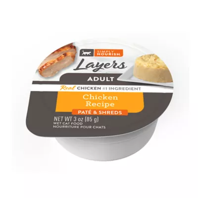 Simply Nourish Layers Natural Adult Wet Cat Food - Pate & Shreds, 3 oz - Image 1