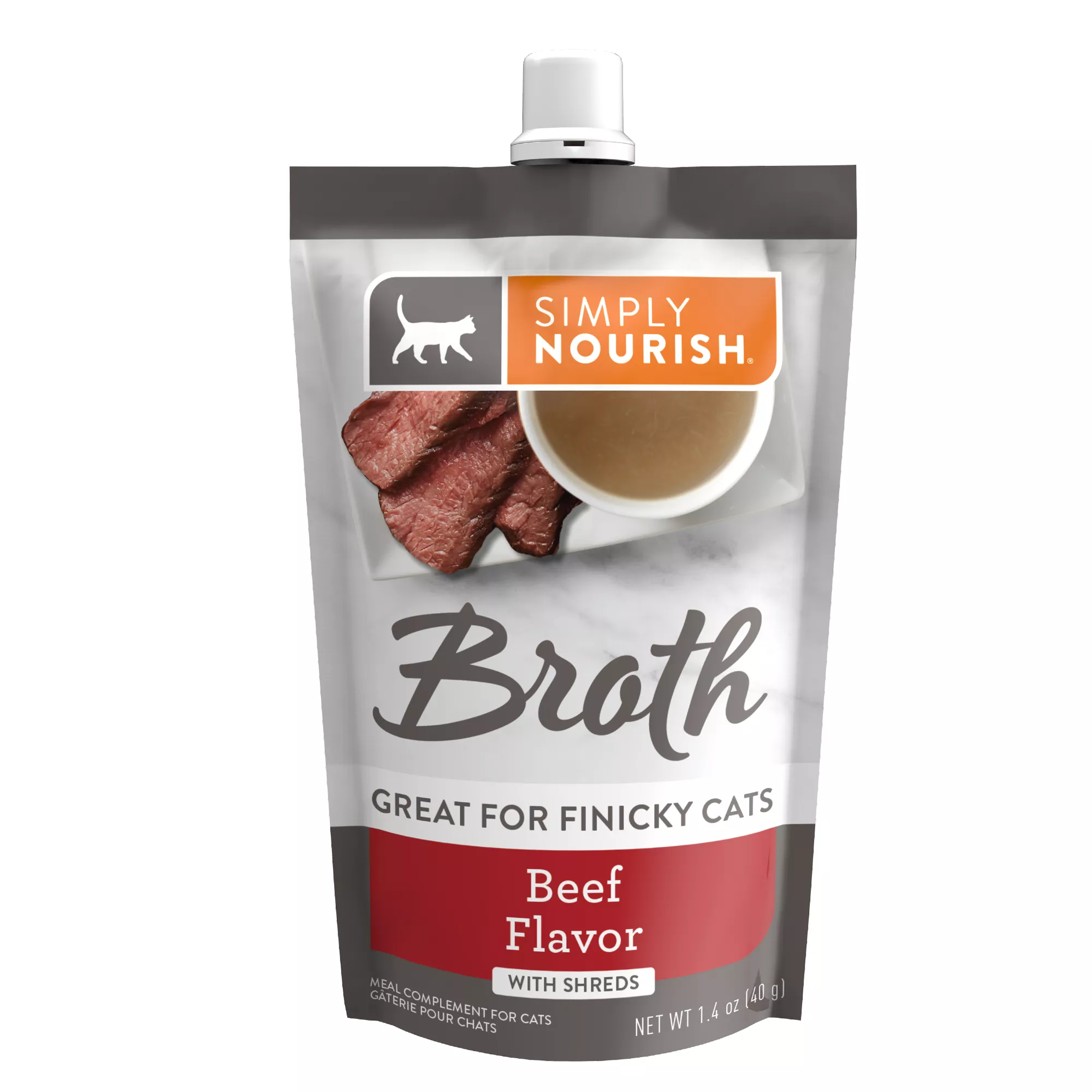 Simply Nourish Natural Cat Food Topper - Broth with Shreds, 1.4 oz