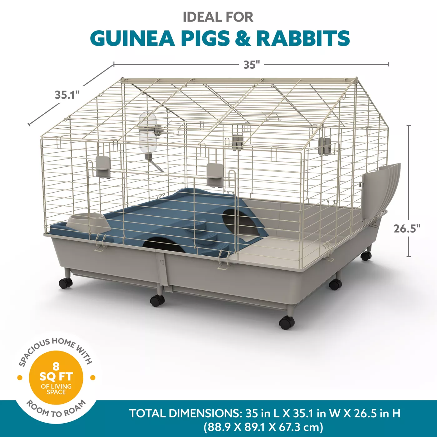 Full Cheeks Comfy Home Hideaway Guinea Pig and Rabbit Habitat