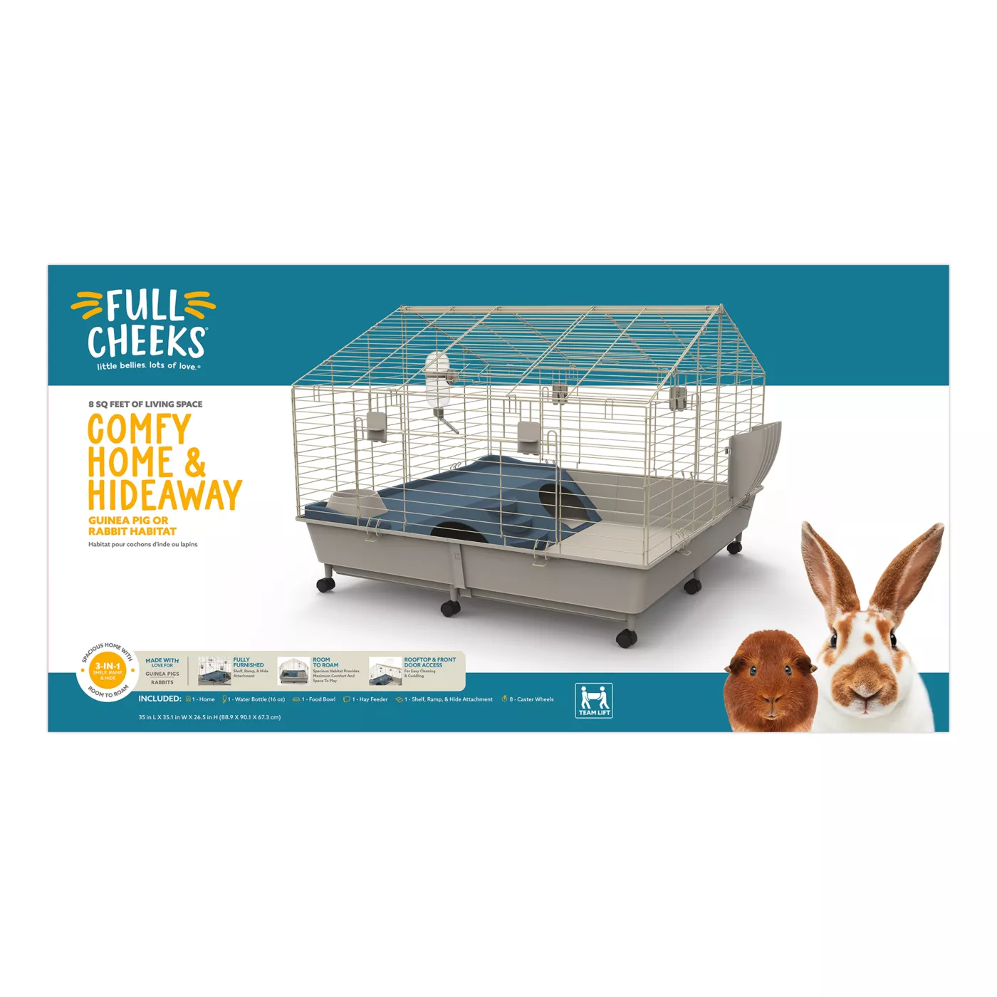 Full Cheeks Comfy Home Hideaway Guinea Pig and Rabbit Habitat