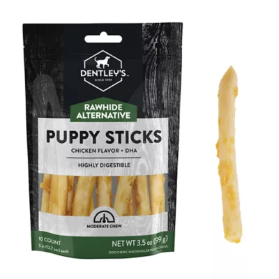 Dentley s Rawhide Alternative Puppy Sticks Chicken 10 Count 3.5 OZ