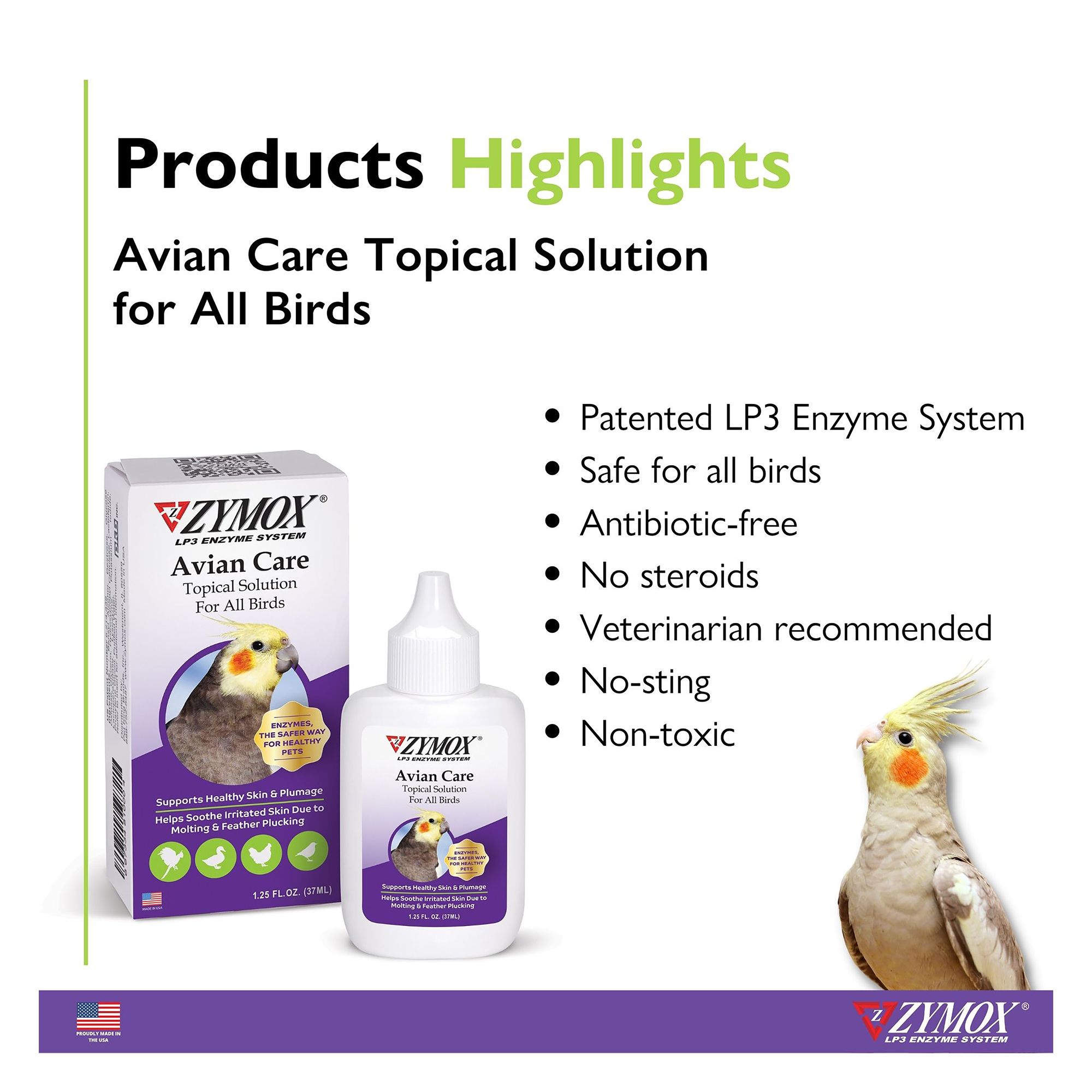 Zymox® Avian Care Topical Solution - Pet Bird Topical Care Solution - thumbnail 4