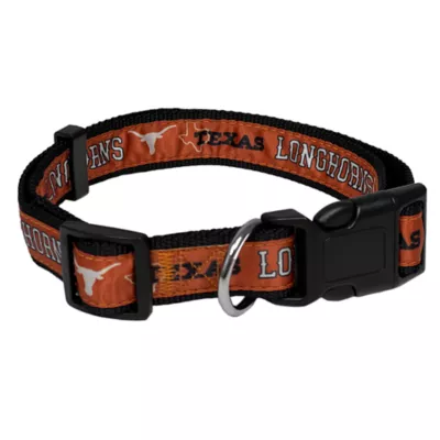 Product Pets First NCAA Texas Satin Dog Collar
