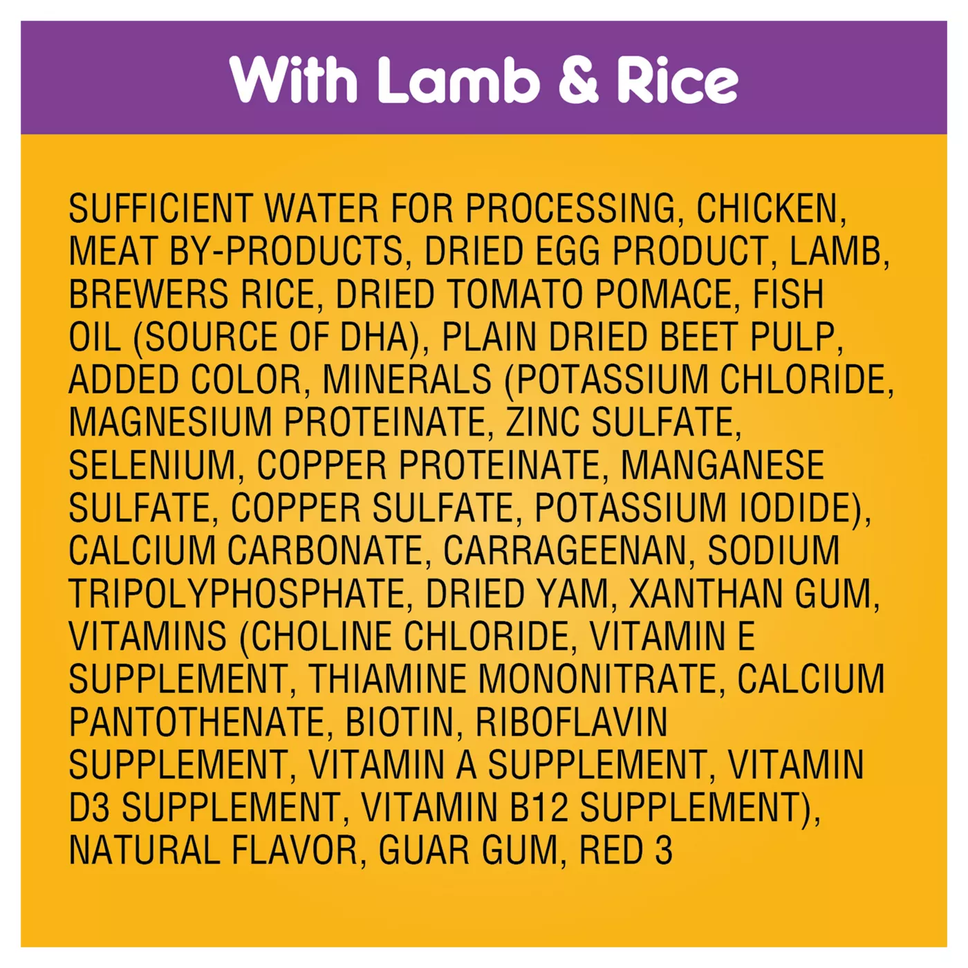 Pedigree shops dog food ingredients list