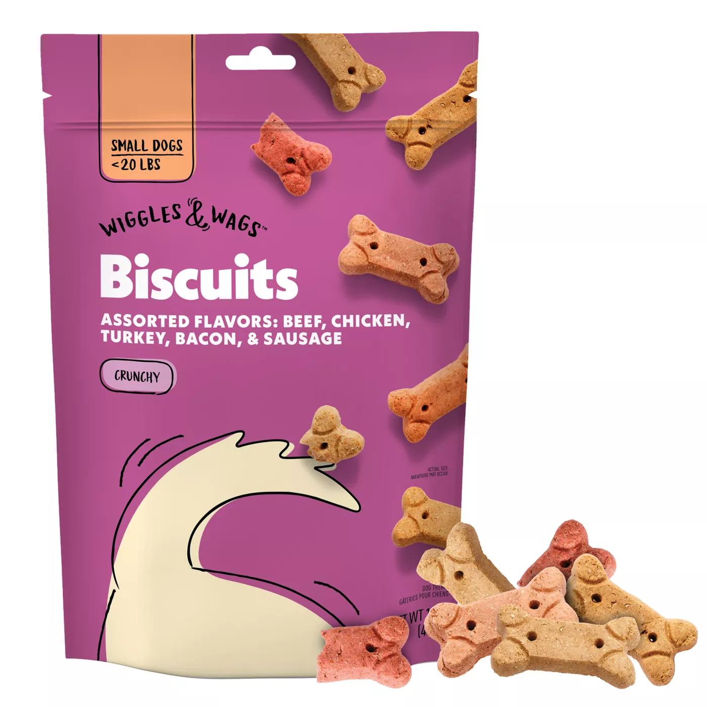 Wiggles Wags Biscuits Assorted Flavors Dog Treats 15 OZ