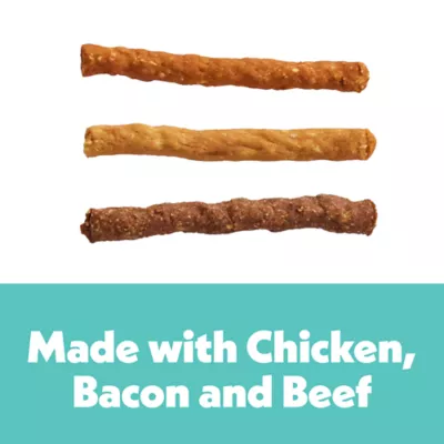 Product Wiggles & Wags Chicken, Bacon, Beef Meaty Sticks Dog Treats 16 OZ