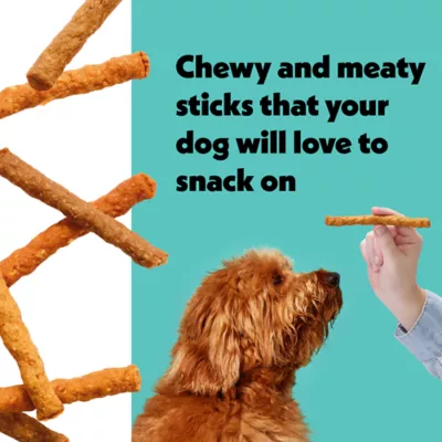Product Wiggles & Wags Chicken, Bacon, Beef Meaty Sticks Dog Treats 16 OZ