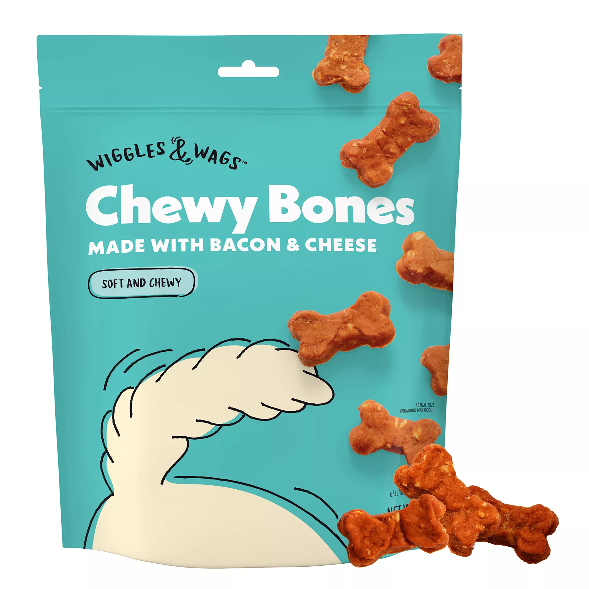 Wiggles & Wags Chewy Bones Bacon and Cheese 6 OZ