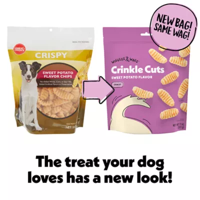 Product Wiggles & Wags Crinkle Cuts Sweet Potato Dog Treats 11 OZ