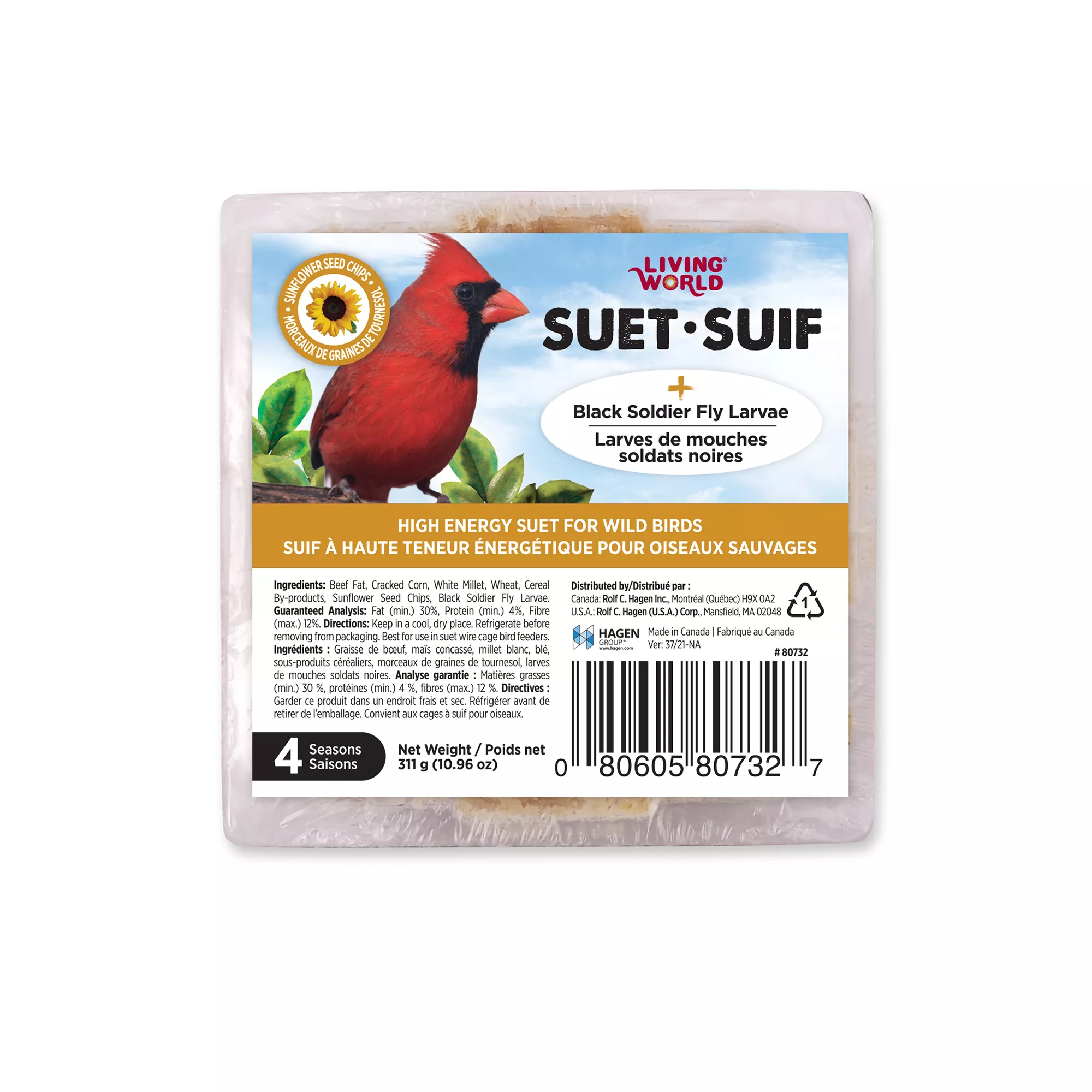 Living World Wild Bird Suet - Sunflower Seed Chips