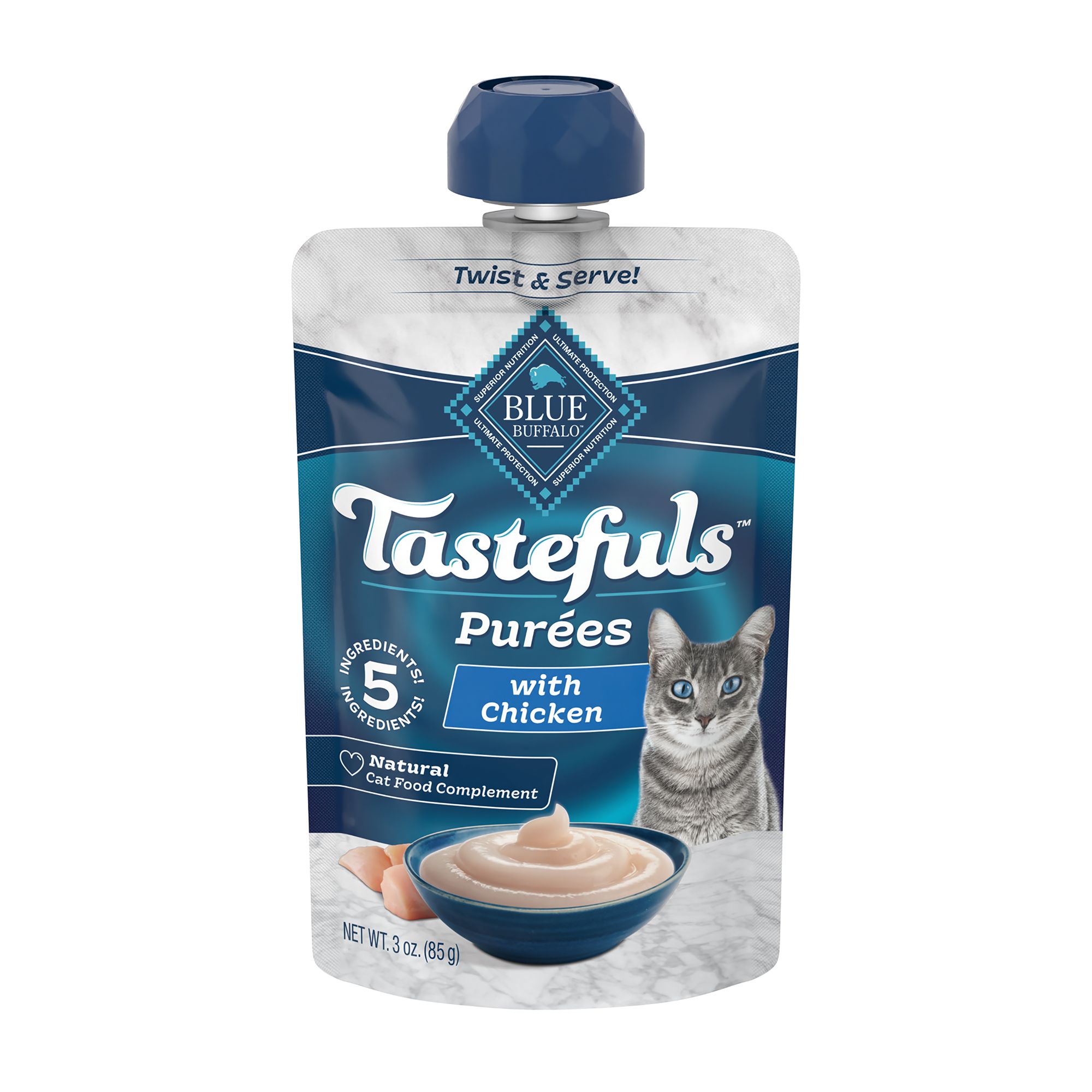 Blue Buffalo Tastefuls Purees Adult Cat Food Topper 3 oz cat