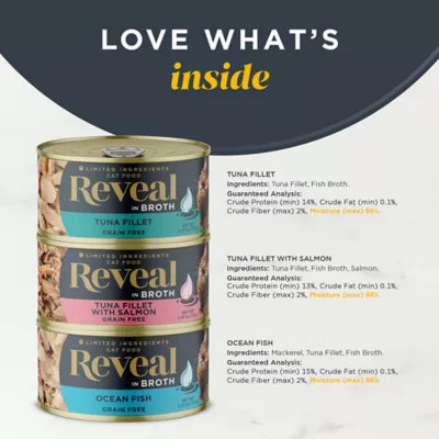 Product Reveal Fish Selection Adult Wet Cat Food - Grain Free, In Broth, 8 Ct