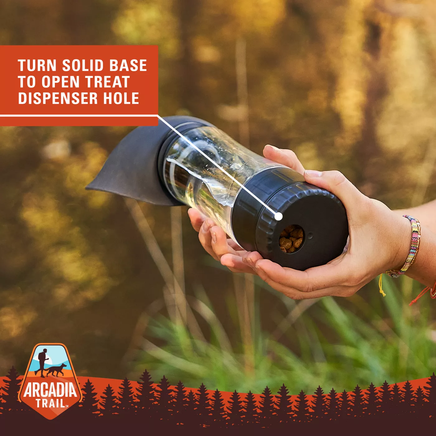 Arcadia Trail Leaf Travel 2 in 1 Water Bottle Food Dispenser