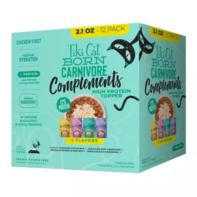 Product Tiki Cat Born Carnivore Compliments Food Topper - High Protein, 12 Ct, Variety Pack