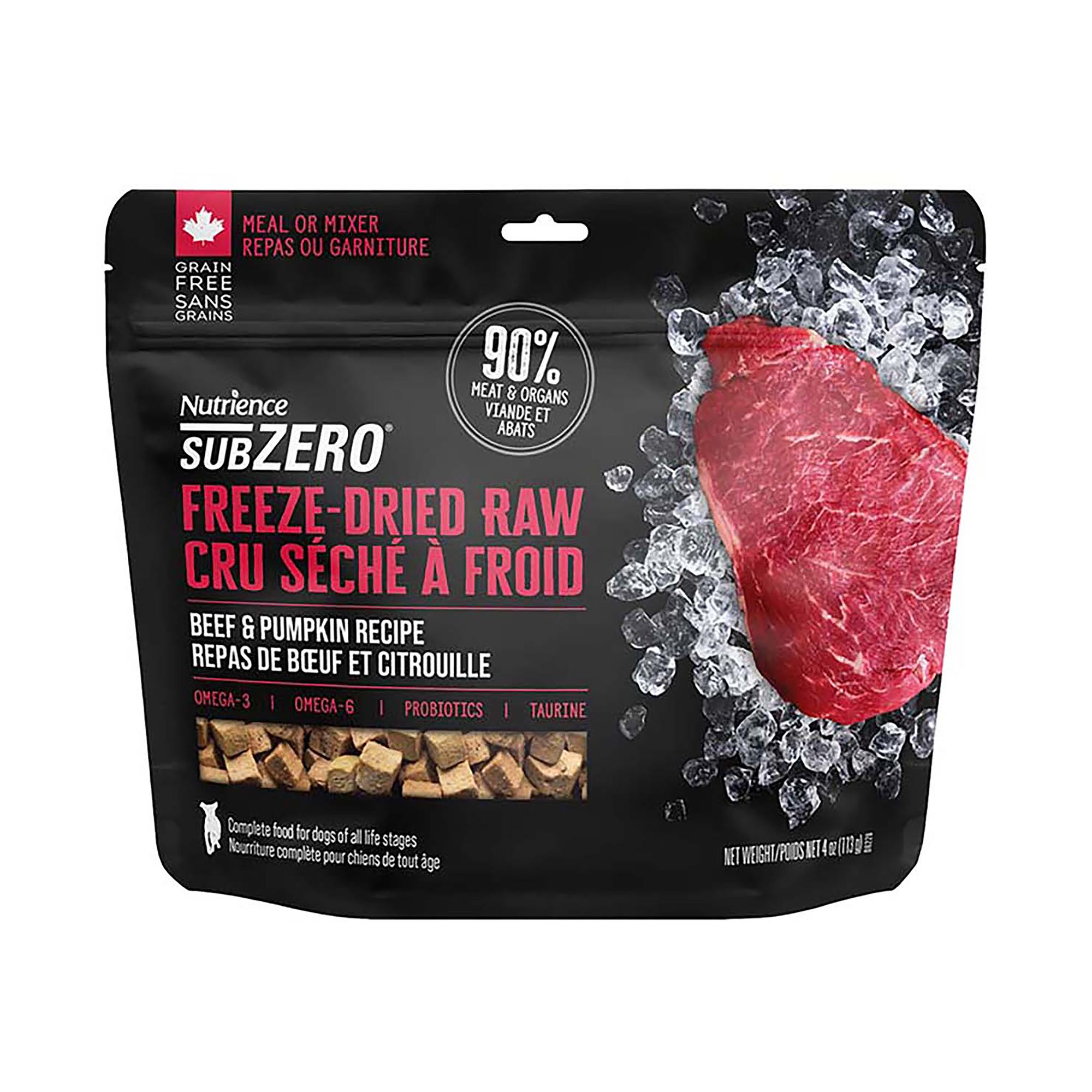 Nutrience Subzero Complete Balanced Freeze dried Dog Food Beef Pumpkin