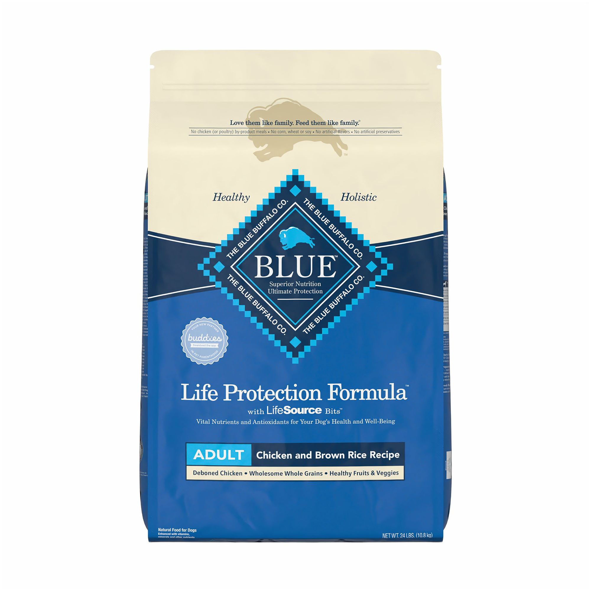 Blue Buffalo Life Protection Formula Natural Adult Dry Dog Food Chicken and Brown Rice 24 lb