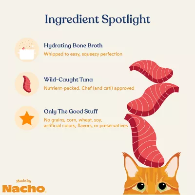 Product Made by Nacho Cat Treat - Lickable Mousse with Bone Broth, 0.5 OZ