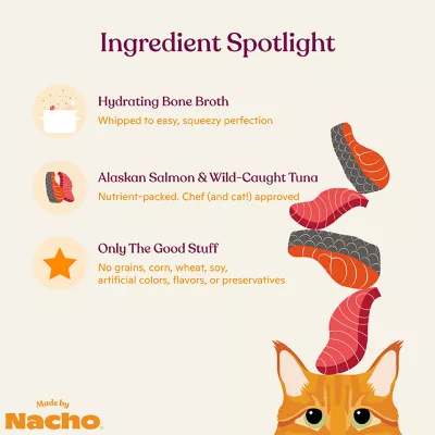 Product Made by Nacho Cat Treat - Lickable Mousse with Bone Broth, 0.5 OZ