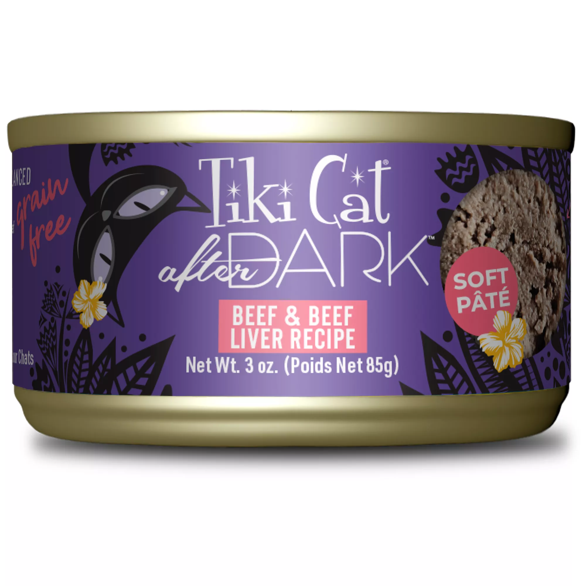 Tiki Cat After Dark Adult Cat Food - High Protein, Soft Pate, 3 Oz