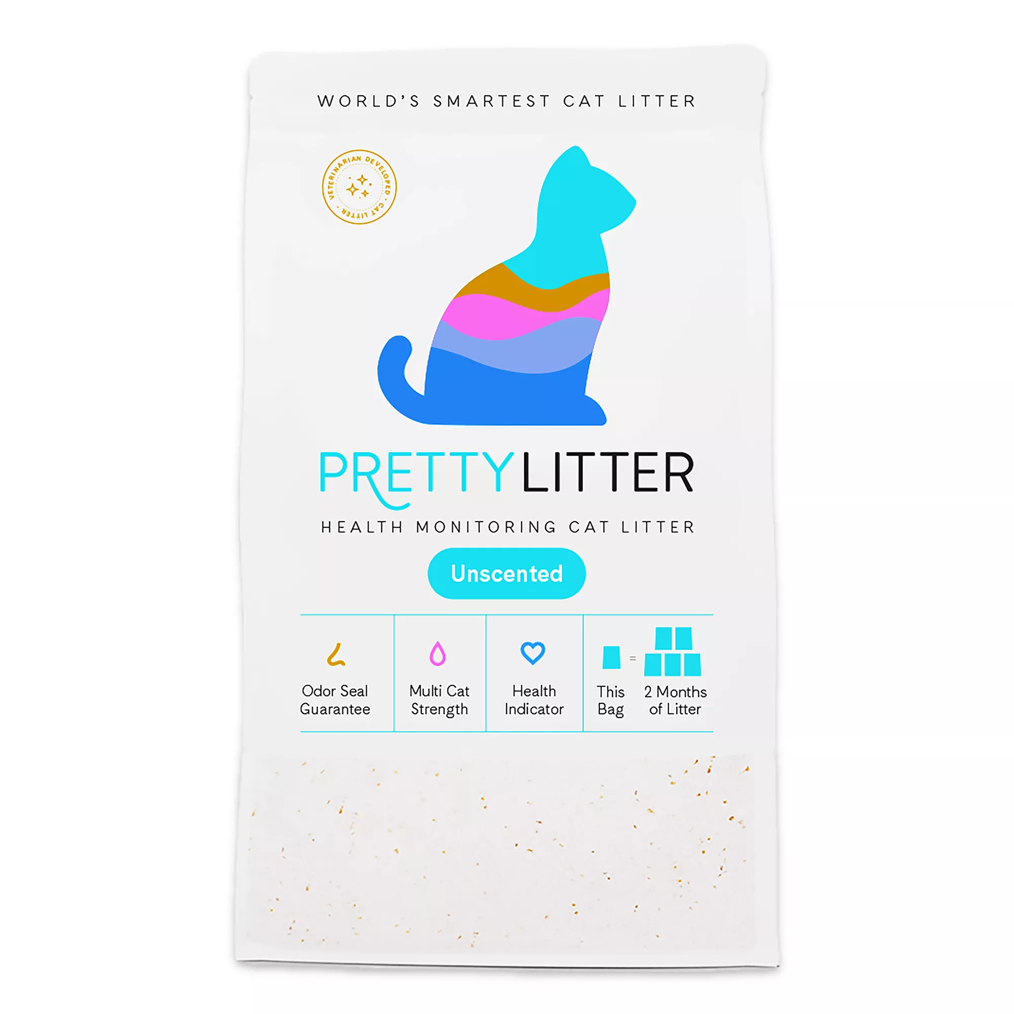 Pretty Litter Health Monitoring Multi-Cat Crystal Cat Litter - Unscented, Lightweight