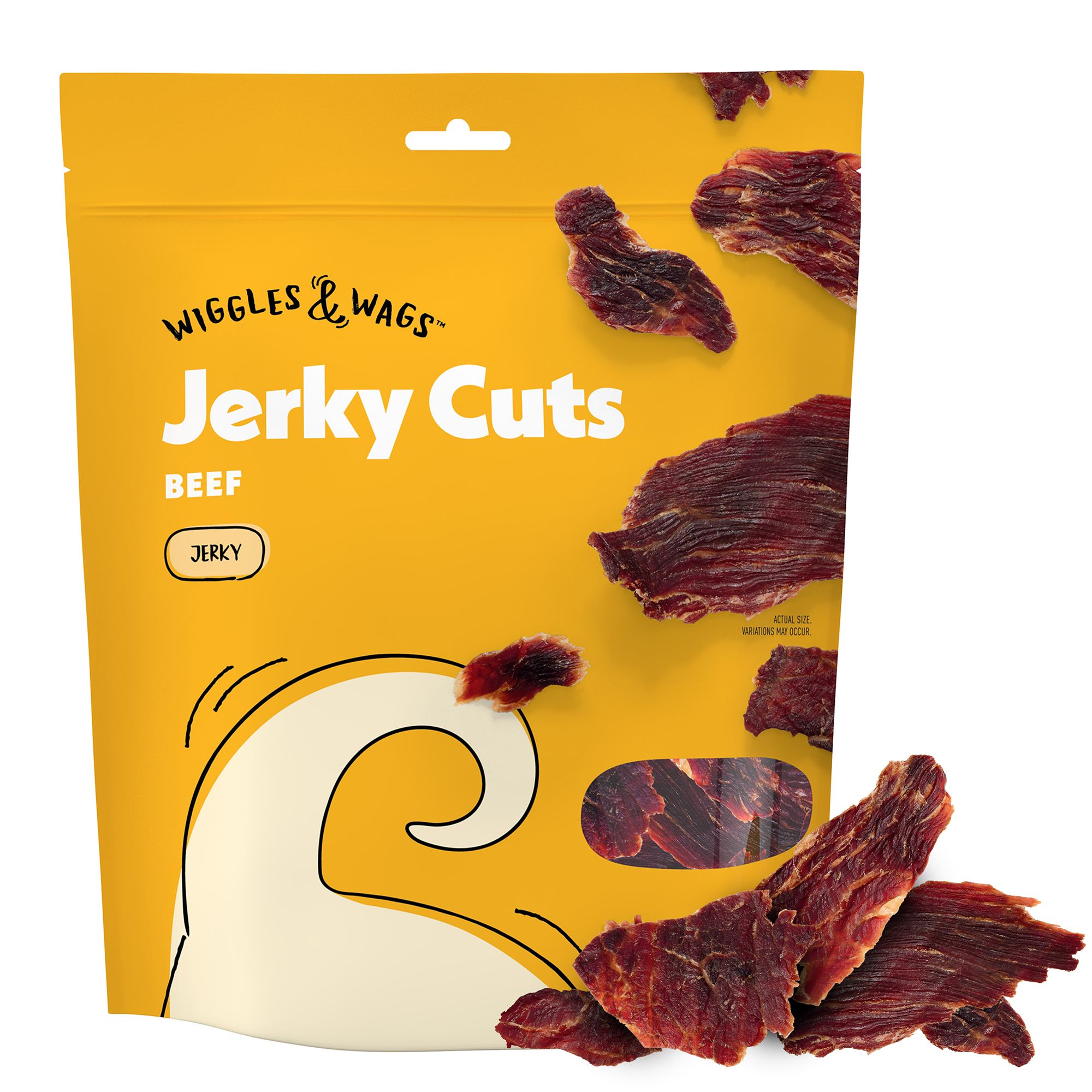 Wiggles & Wags Beef Jerky Cuts Dog Treats 8 OZ dog Jerky Treats