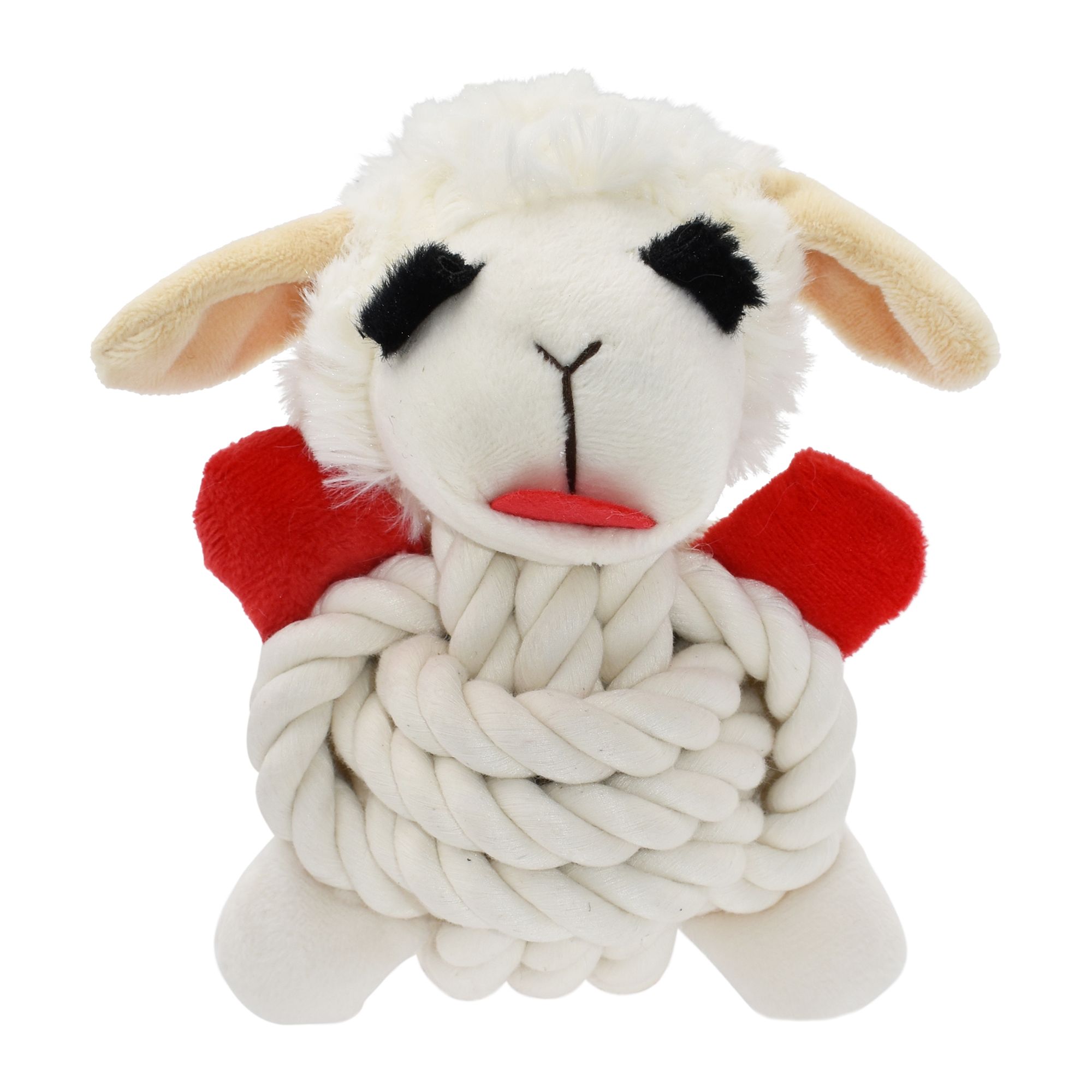 Multipet Lamb Chop Rope Ball Squeaky Dog Toy