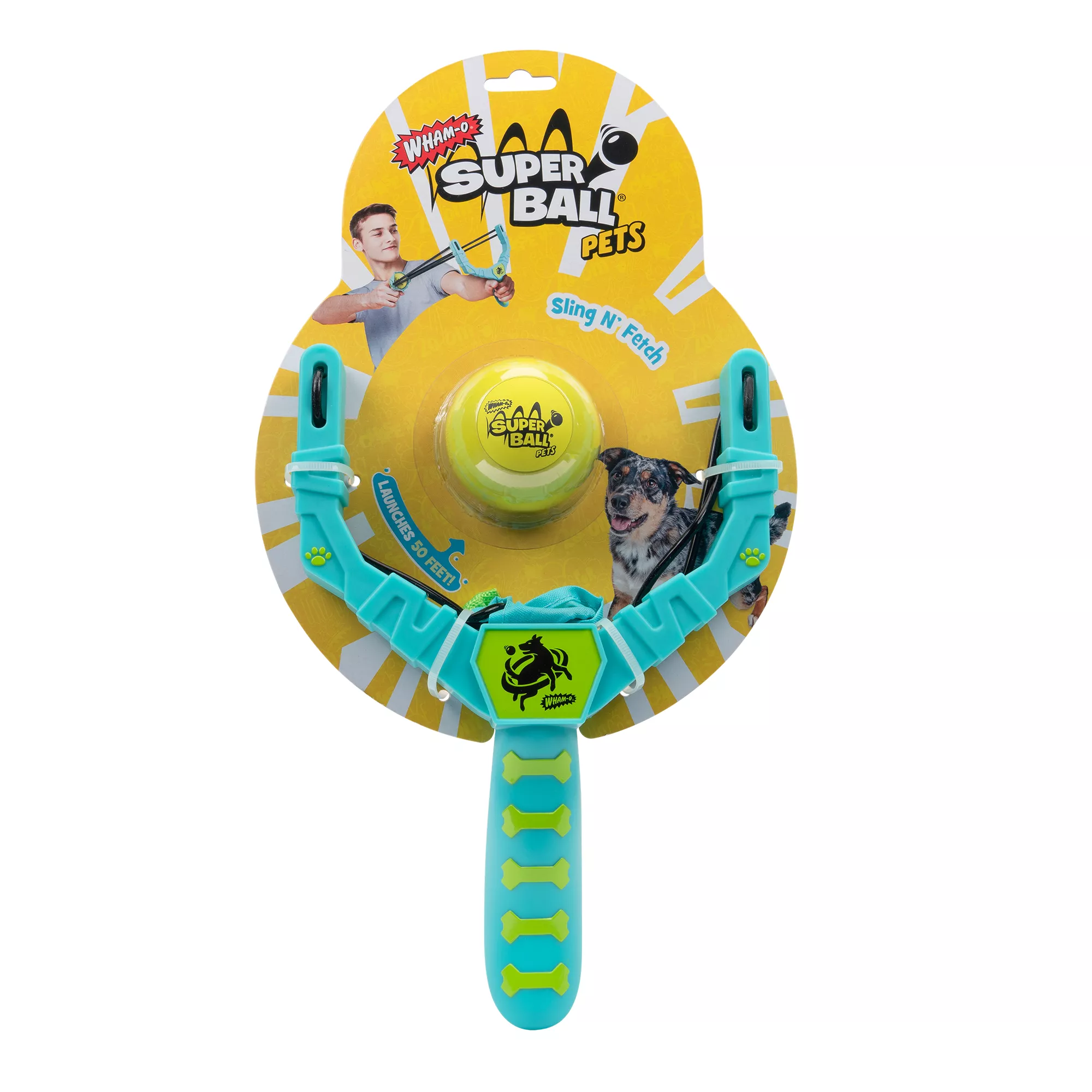  Wham-O Pets Sling 'N' Fetch Launcher Squeaky Ball Dog Toy