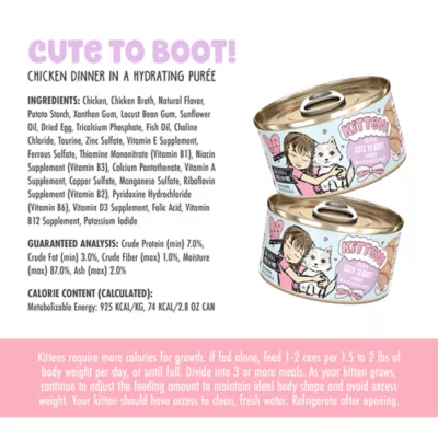 Product B.F.F. Kitten! Wet Cat Food - Grain Free, Pate in a Hydrating Puree, 2.8 Oz