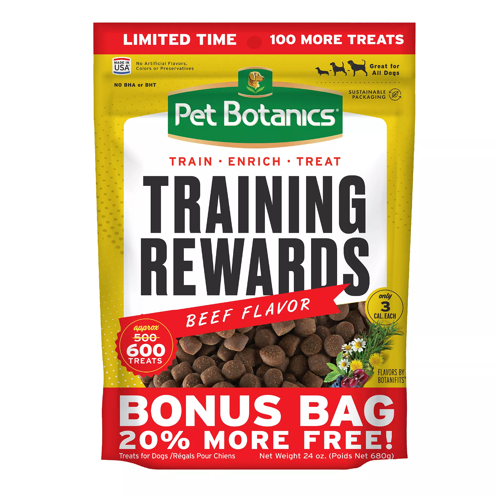 Pet Botanics Training Rewards Dog Chews - Beef