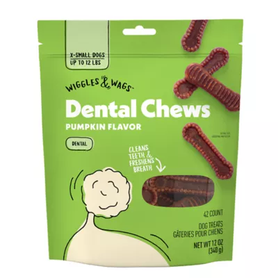 Wiggles & Wags Pumpkin Dental Chews Dog Treats 12 OZ - Image 1