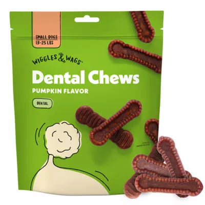 Product Wiggles & Wags Pumpkin Dental Chews Dog Treats 12 OZ