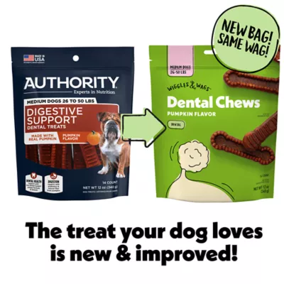 Product Wiggles & Wags Pumpkin Dental Chews Dog Treats 12 OZ