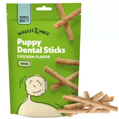 Product Wiggles & Wags Puppy Dental Sticks Dog Treats 10 Count 5.1 OZ