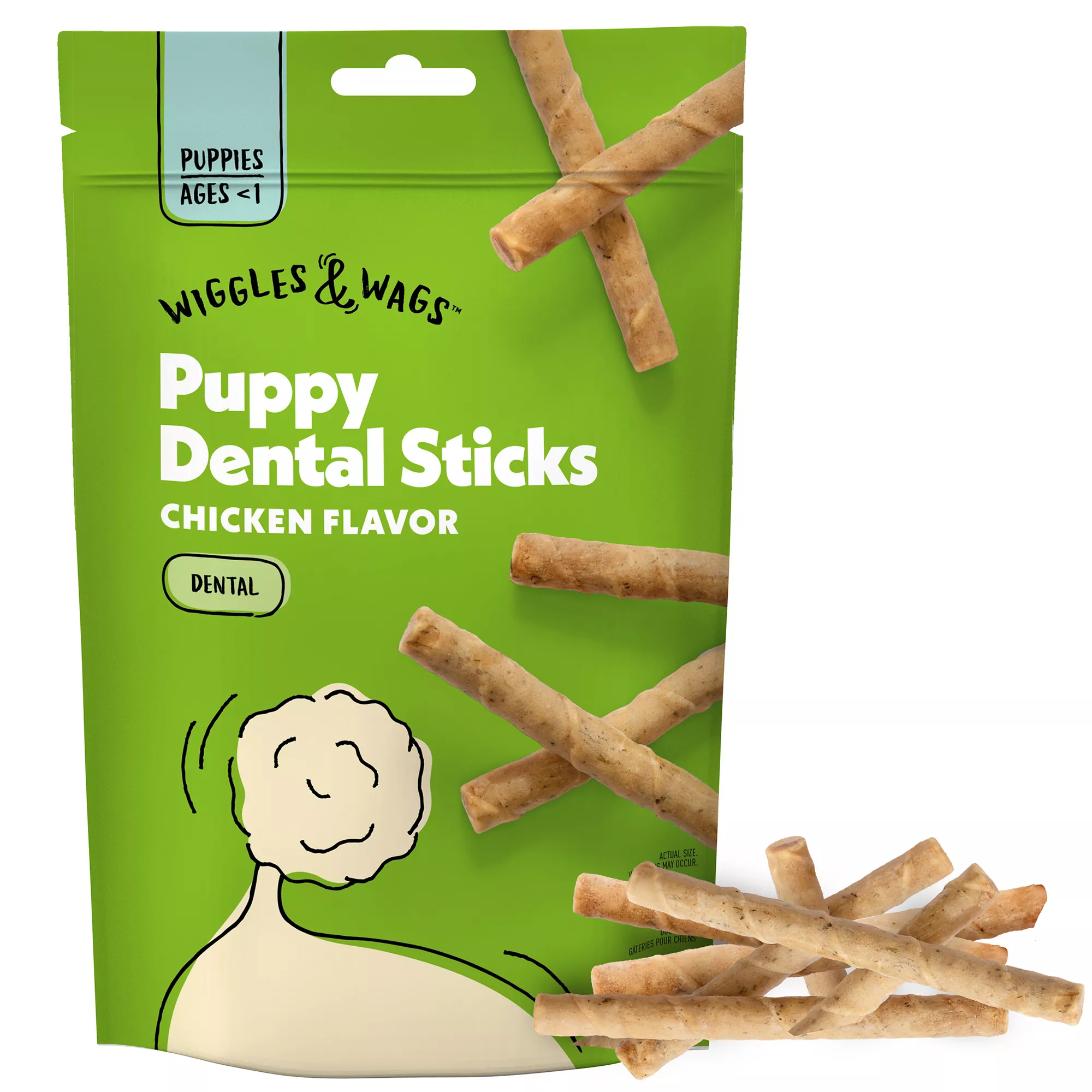 Wiggles & Wags Puppy Dental Sticks Dog Treats 10 Count 5.1 OZ